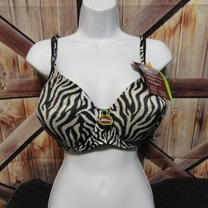 PlayTex Secrets Fuky Zebra Stripped Bra NWT~38DD~Underwire~Soft~Sexy